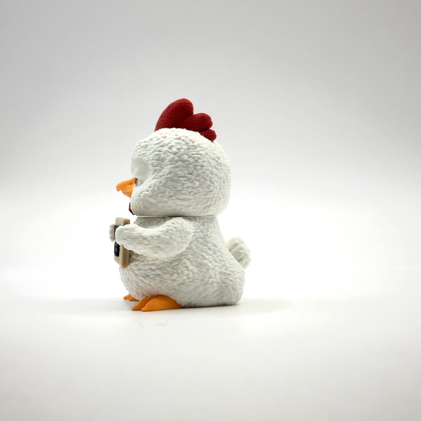 Bawk Off Rooster 3D printed desk buddy, side view