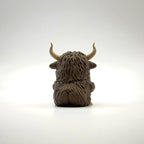 Udderly Done Highland Cow 3D printed desk buddy, back view