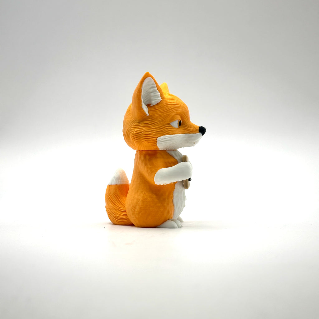 For Fox Sake Fox 3D printed desk buddy, side view