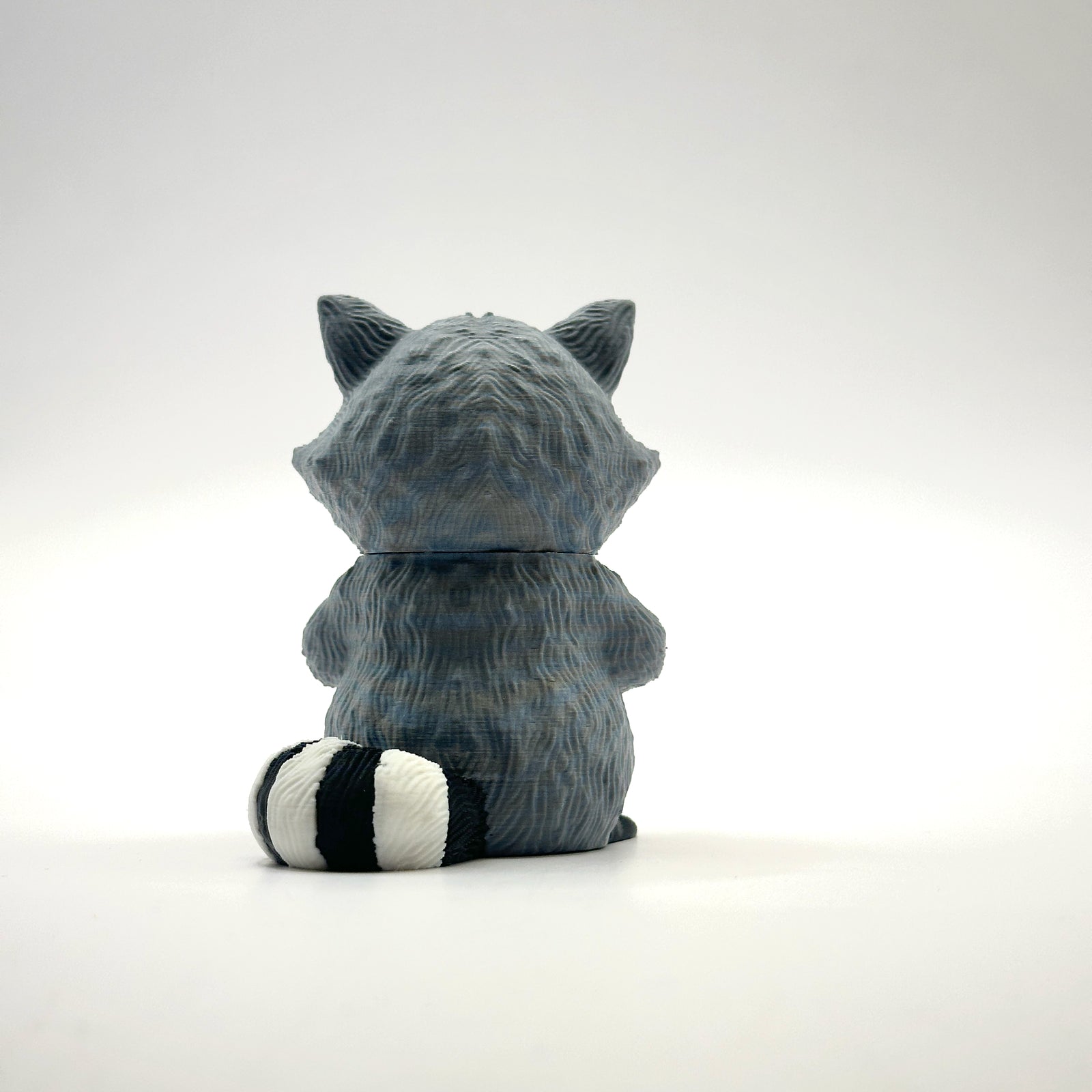 You're Trashy and I Like It Raccoon 3D printed desk buddy, back view
