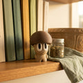 Brown Cap Mushroom Desk Buddy desk buddy in a cosy NZ home setting