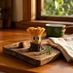 Chanterelle Mushroom desk buddy in a cosy NZ home setting