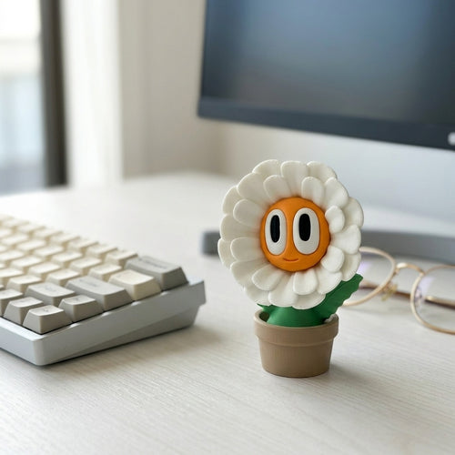 Daisy desk buddy styled on a desk in a cosy New Zealand home