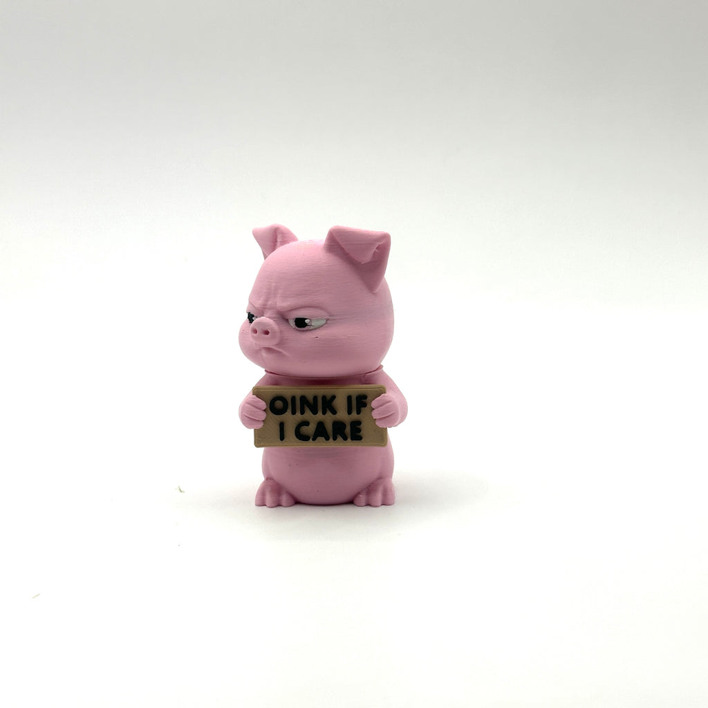 Oink if I Care Pig - front