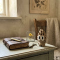 Morel Mushroom desk buddy in a cosy NZ home setting