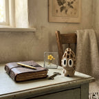 Morel Mushroom desk buddy in a cosy NZ home setting