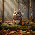 Nut Interested Squirrel desk buddy in a cosy NZ home setting