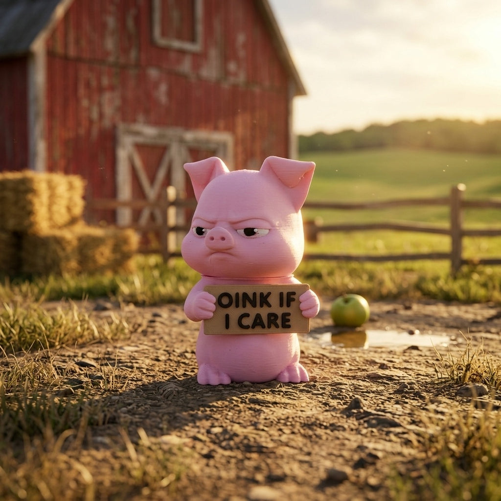 Oink if I Care Pig desk buddy in a cosy NZ home setting