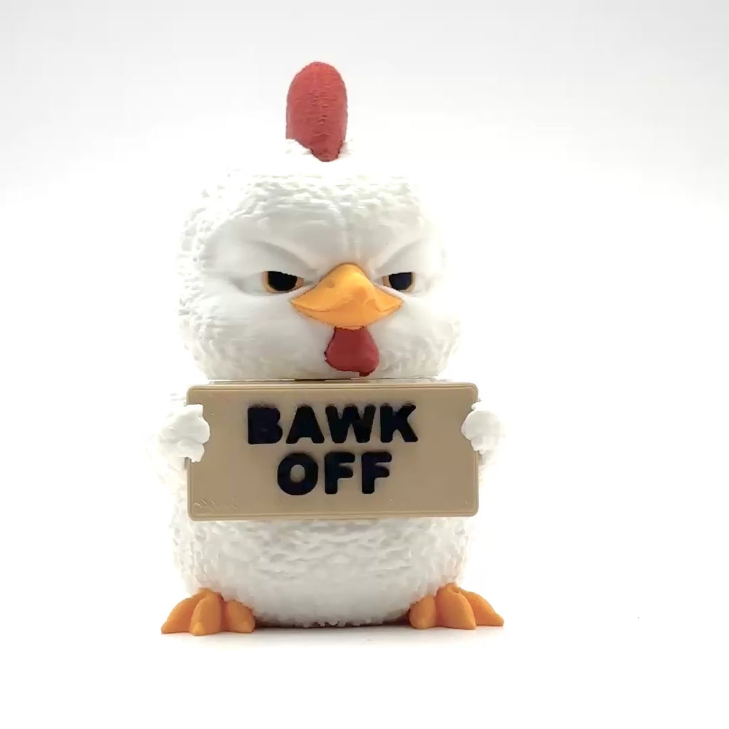Bawk Off Rooster desk buddy — turntable video