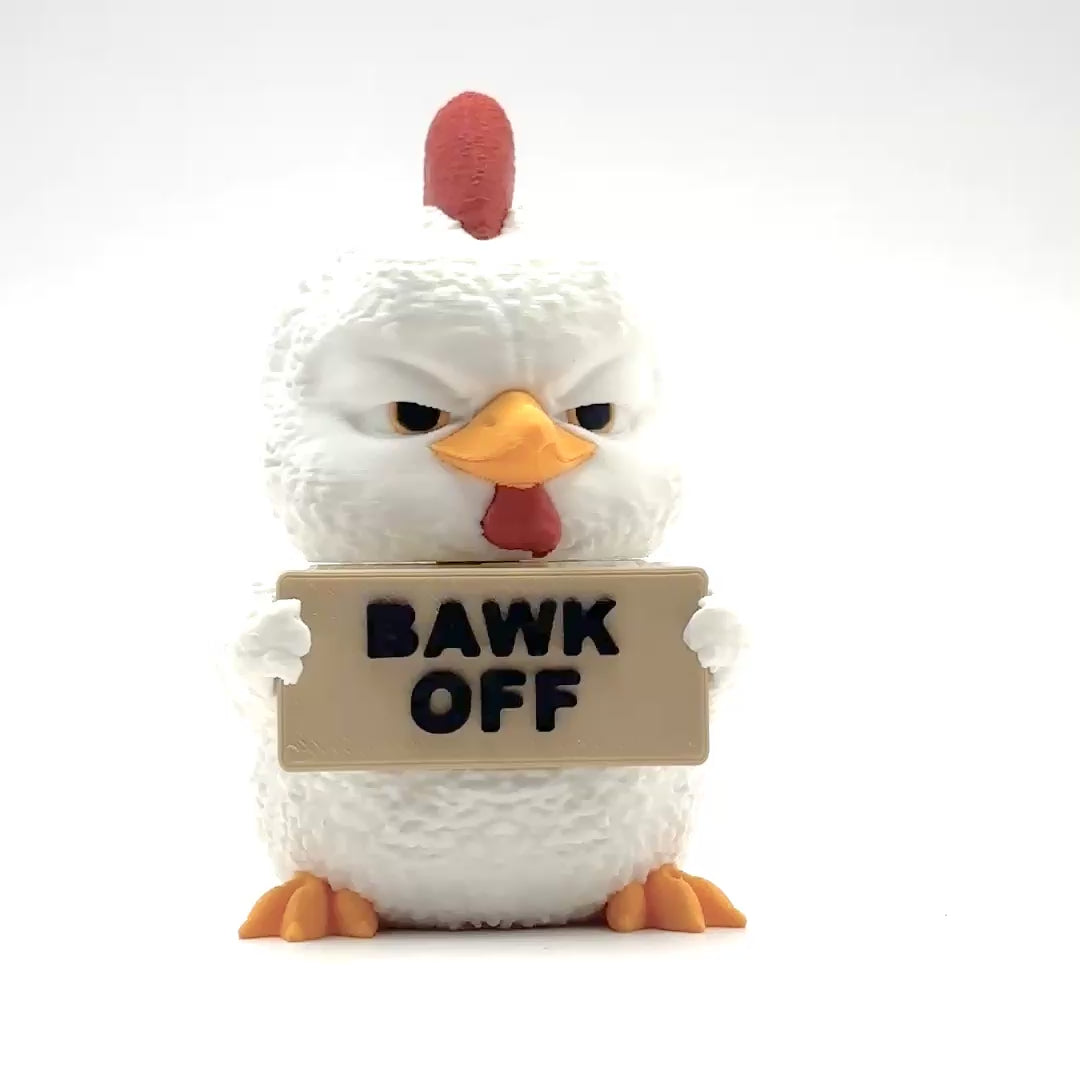 Bawk Off Rooster desk buddy — turntable video