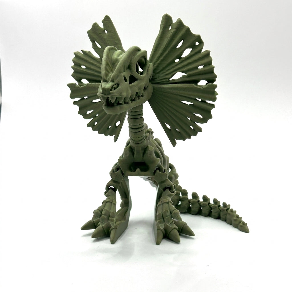 Skeleton Dilophosaurus - Dark green